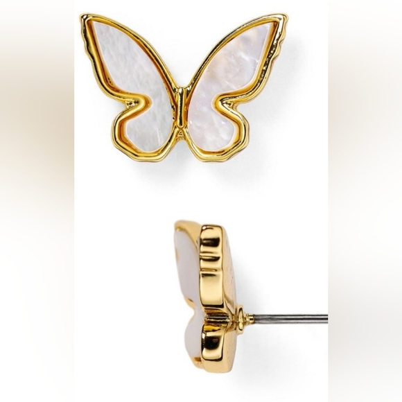 Kate Spade A Flutter Mother Of Pearl Butterfly Earrings - Picture 4 of 4